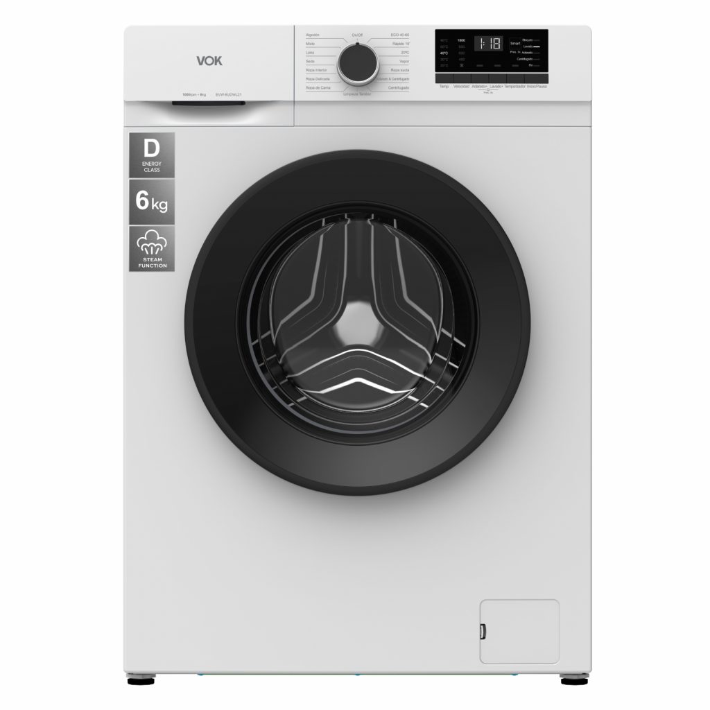 EVW-6UDWL21 | Lavadora 6Kg | Blanco | Eficiencia Energética D