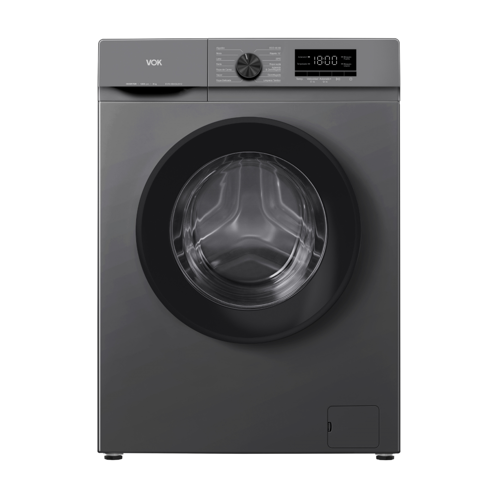EVW-8BAGL2412  | Lavadora 8Kg | 1200 RPM | Gris | Eficiencia Energética A