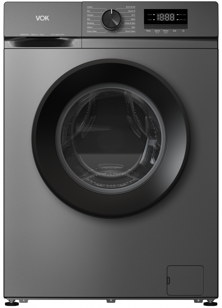 EVW-10BAG12PR  | Lavadora 10Kg | 1200 RPM | Gris | Eficiencia Energética A